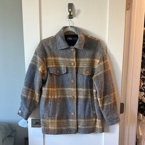 Zara Blue and Yellow Plaid Shacket